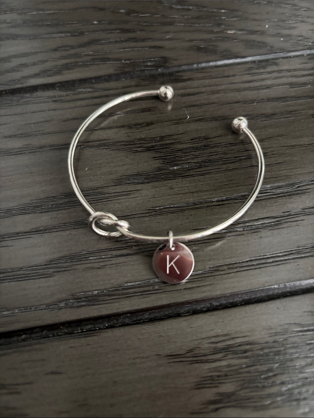 Sterling silver bangle bracelet (K)
